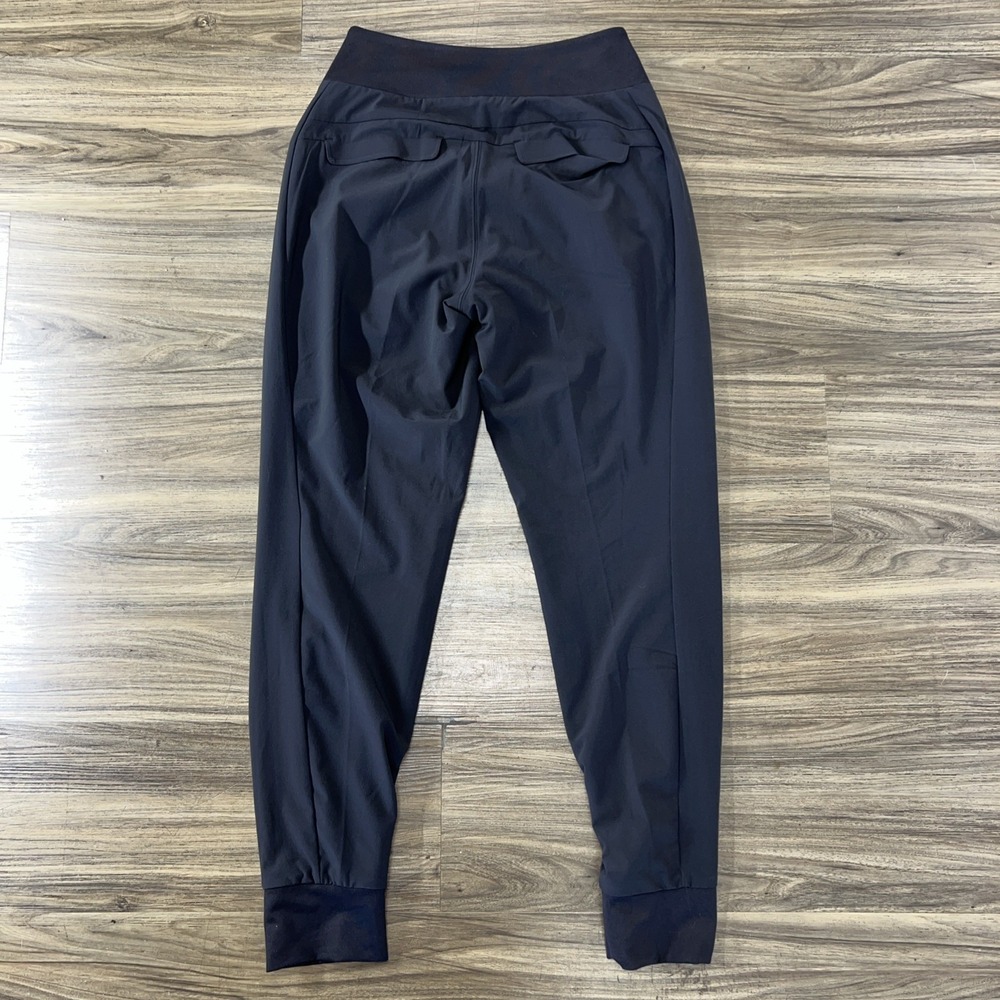 Athletic Joggers Womens 0 Black High Rise Cuffed Pockets Yoga Athletic - Picture 4 of 5